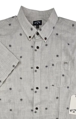 Billabong All Day Jacquard Geometric Button Up Short Sleeve Shirt Mens Sz L NEW - Image 1 of 4