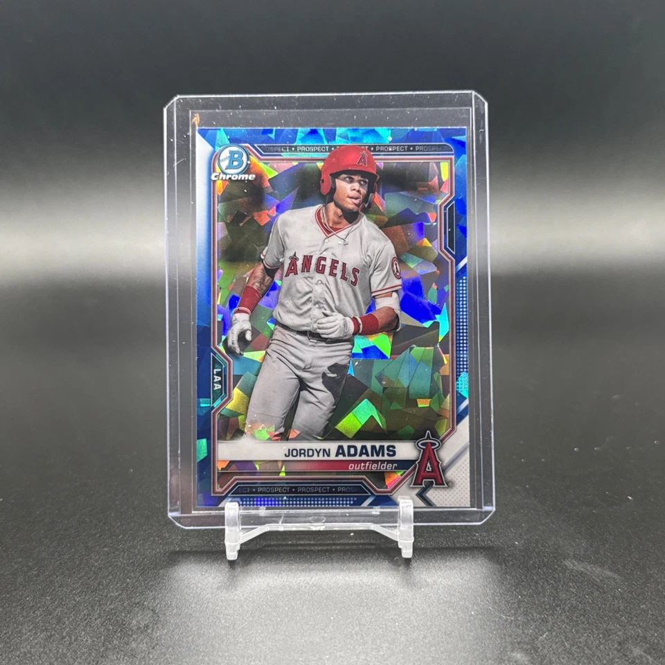 2021 Topps Bowman Chrome Sapphire Jordyn Adams Los Angeles Angels - Image 1 of 2