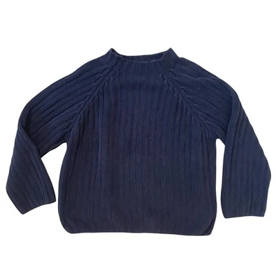 Vintage Y2K DKNY Jeans Mock Neck Ribbed Soft Heavy Weight Sweater Large - Image 1 of 4