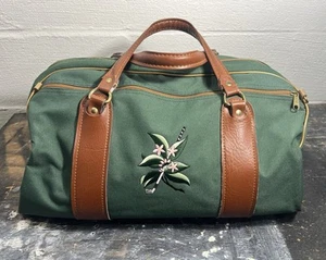 Laurel Valley Golf Club Links Canvas and Leather Duffle Bag Links Green - Picture 1 of 8