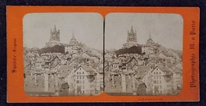 Tarjeta estereoscópica vintage Lausana por imagen - Imagen 1 de 2
