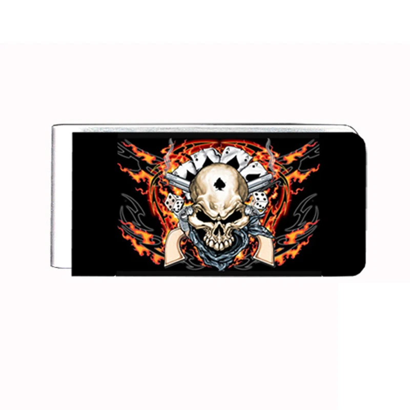 Metal Money Clip Cash Bills Credit Card Metal Holder Skull D 11 - Image 1 of 1