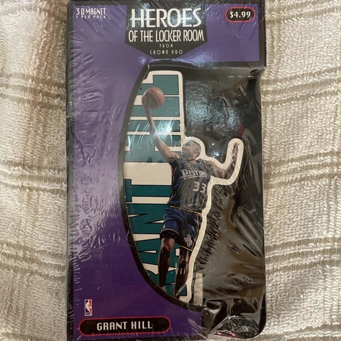 Retro 90s Heroes Of The Locker Room 3D Magnet NBA Grant Hill Basketball 1997 Cover