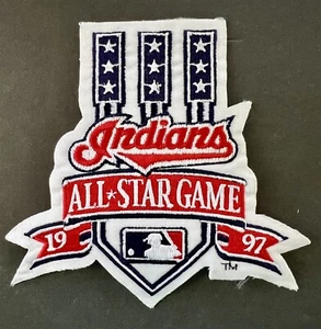 1997 ALL STAR GAME MLB BASEBALL PATCH CLEVELAND INDIANS - JACOBS FIELD - 5" - Bild 1 von 2