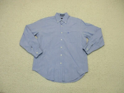 Camisa Bill Blass Abotonada Mediana Adulto Azul Blassport Informal Algodón Peinado Para Hombres Foto 1 de 4