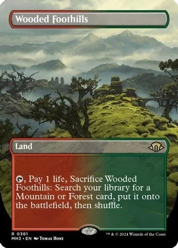 MTG Magic the Gathering Wooded Foothills (Borderless) Near Mint MH3 Rare #361 - Image 1 of 1