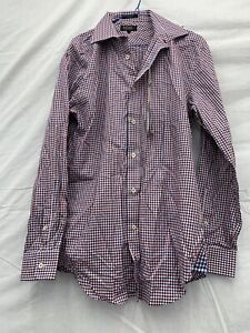 Men’s Oxford Regular Fit Red/White/Blue Checked Shirt NWT RRP $129
