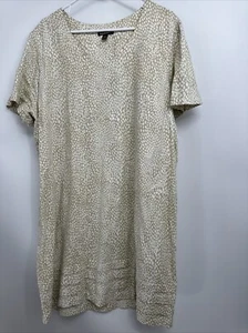 Nicole Miller Sz XXL Linen Tunic Dress V Neck Short Sleeve New - Picture 1 of 5