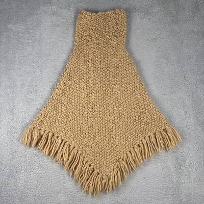 Poncho Moda Internacional HIPPIE BOHO Cabo K Lã M/L Franja Salsicha Bronzeada Anos 70 Anos 80 - Imagem 1 de 4