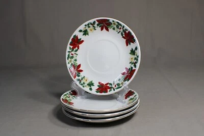 4 platillos blancos EVERYDAY GIBSON 6" en el patrón navideño de pascua Foto 1 de 3