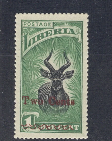 Liberia 1927, 2c sobre 1c, ESPACIO entre "T" y "w", posición 4, primera impresión #229 Foto 1 de 1