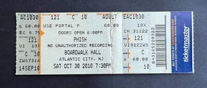 Boleto de concierto de Phish 2010 vintage 30/10/10 Boardwalk Hall Atlantic City Nueva Jersey - Imagen 1 de 1