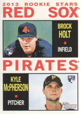 2013 Topps Heritage #74 Brock Holt RC Kyle McPherson RC - NM - Image 1 of 2