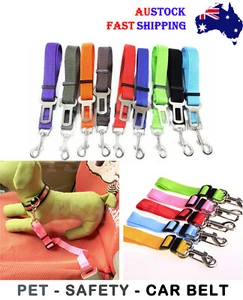 ADJUSTABLE CAR VEHICLE DOG SAFETY SEAT BELT HARNESS LEASHES SEATBELT PET PUPPY - Picture 1 of 12