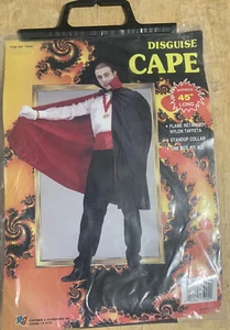 Adult Red And Black Halloween Vampire Cape One Size 45" NEW - Picture 1 of 2