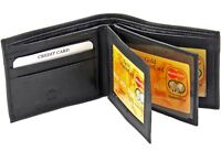 Mens Genuine Leather Bifold Wallet Coin Key Case Pocket Card ID ...
