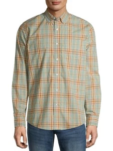 Men's and Big Men's Long Sleeve Stretch Poplin Green Shirt Size 3XL 54-56 - Picture 1 of 6