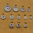 925 Sterling Silver Flower Gear Bead Bracelet Necklace Spacer Jewelry Findings