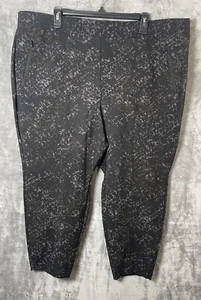 Lane Bryant Gray /Black  Animal Print Pull On Ankle Pants Size 24p - Picture 1 of 7