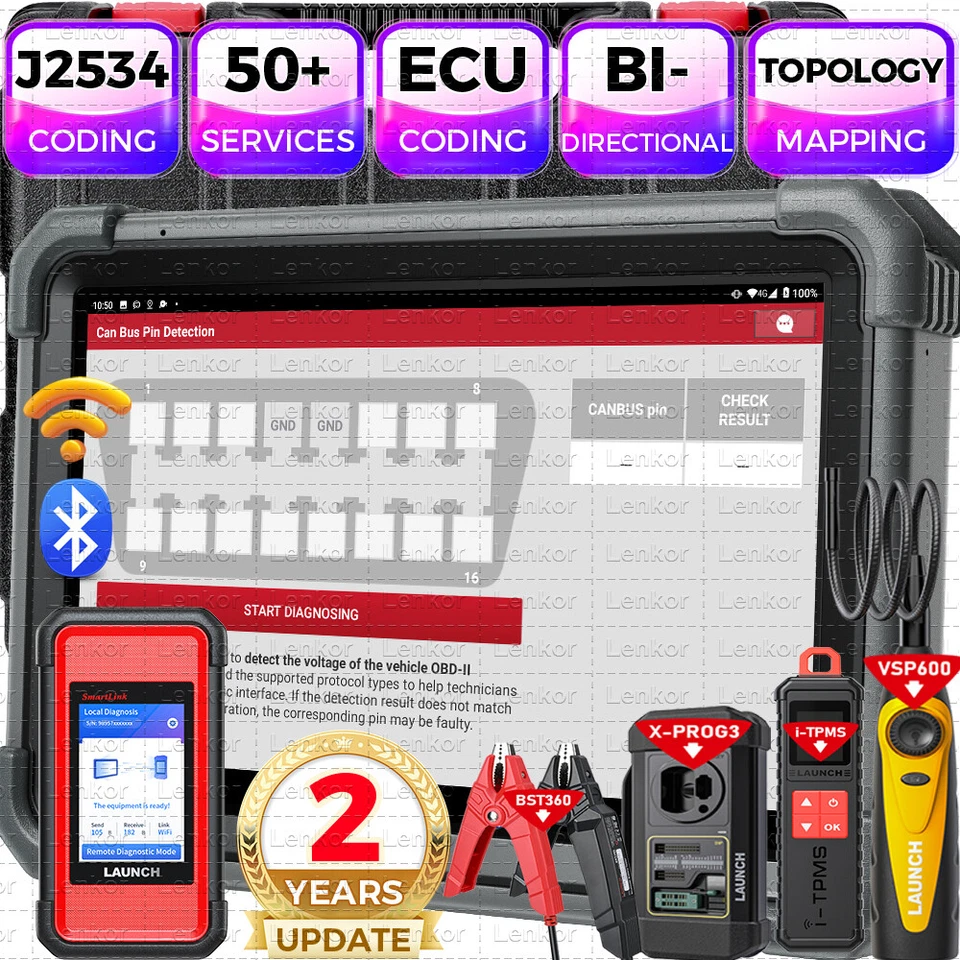 LAUNCH X431 PRO3S V+ELITE Pro5 Car Diagnostic Tool J2534 Programming ECU Coding - Изображение 1 из 4