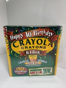 Crayola Crayons 40 Aniversario Sellado Estaño 64 Caja Edición Especial 1958 Caja - Imagen 1 de 6