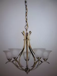 Kichler Dover 24 in. 5-Light Antique Brass Transitional Shaded Bell Chandelier - Picture 1 of 6