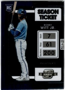 2022 Panini Chronicles #19 Bobby Witt Jr. Contenders Optic