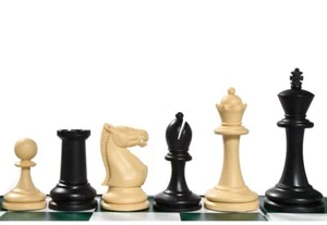 Blitz Series Plastic Chess Pieces - Black & White Solid Plastic - 3.8” King - Picture 1 of 5