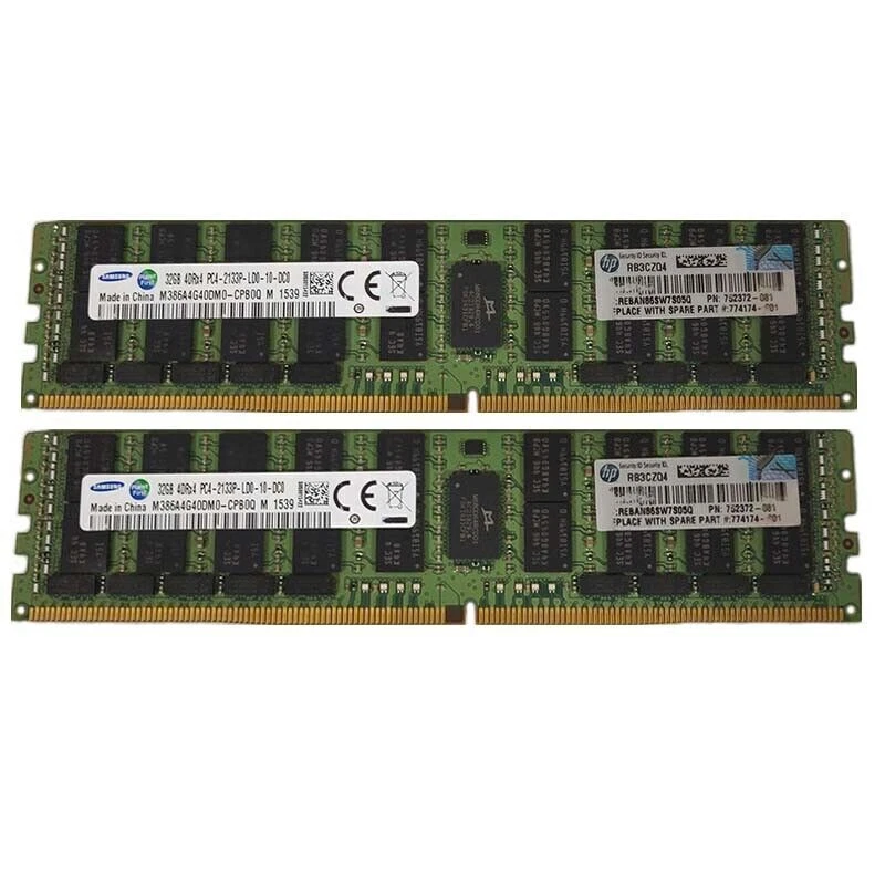 Samsung 2x32GB 4DRX4 PC4-2133P DDR4 17000Mhz ECC Server Memory DIMM RAM - Image 1 of 1