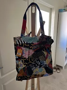Bali Patchwork Short Shoulder Bag Multicolour With Zipper , Ribbon - Picture 1 of 4