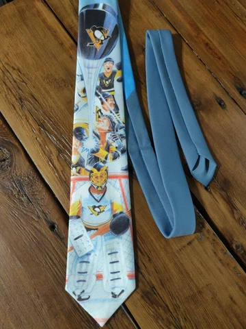 Vintage Pittsburgh Penguins 1991 NHL Hockey Ralph Marlin Made in USA Neck Tie Cover