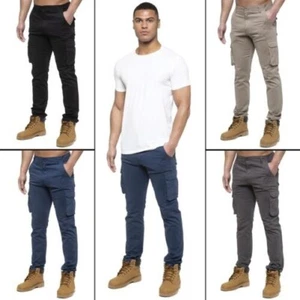Enzo Jeans Herren Cargo Combat Hose Chino Baumwolle Denim Arbeit Alle UK Größen - Bild 1 von 37