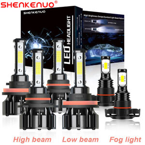 For Chevy Silverado 1500 2500 HD 2007-2015 6000K LED Headlights + Fog Bulbs kit