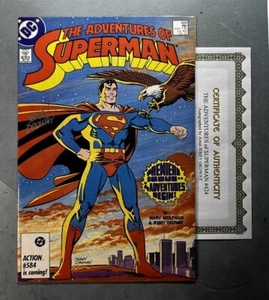 THE ADVENTURES of SUPERMAN #424 (VF/NM) SIGNED by JERRY ORDWAY / INCLUDES COA * - Picture 1 of 10