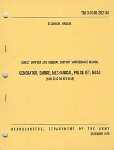 Historical book for Generator, Smoke, Pulse Jet, M3A3, Depot Maintenance - Imagen 1 de 1