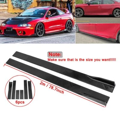 For Mitsubishi Eclipse GS GT 78.7" Gloss Black Side Skirts Rocker Panel Lip Set Foto 1 de 4