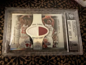 2006 Reflections Michael Jordan LeBron James #PATCH Dual Jerseys Beckett 9 - Picture 1 of 2