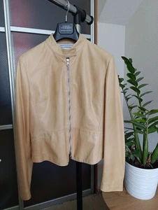 BRUNELLO CUCINELLI WOMENS LEATHER JACKET WHITE CREAM - Picture 1 of 24