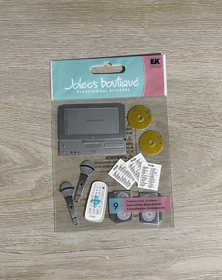 RARE Jolee's Karaoke Music Singing Mic 3D Scrapbooking Embellishment Stickers - Image 1 of 1