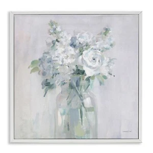 Stupell Industries White Abstract Bouquet White Framed Giclee Art Design by D... - Picture 1 of 10