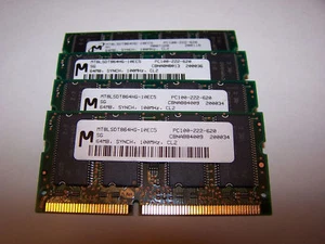 *NICE* 4X Micron PC100 64MB 100Mhz SDRAM Laptop Memory - Picture 1 of 1