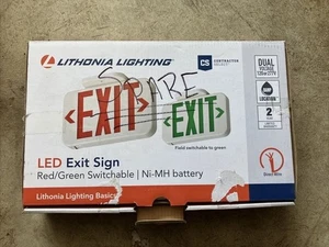 Lithonia Lighting EXRG EL M6 LED Exit Sign Red/Green Ni-MH 120/277V - Picture 1 of 3