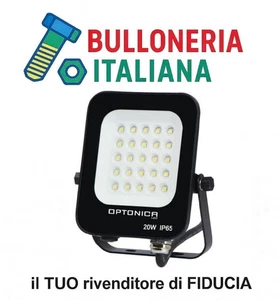 OPTONICA Faretto LED 20 W 6000 K 1800 lm IP65 Nero Proiettore Esterno - Foto 1 di 5