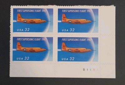 US Stamps Plate Block Scott #3173 32c Supersonic Flight MNH. Free Shipping! - Image 1 of 2