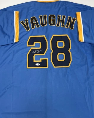 ANDREW VAUGHN Brewers Infielder Signed Custom Replica MKE Jersey AUTO - JSA - Image 1 of 3