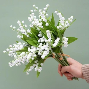 Flor de plástico 18 lirios del valle, paquetes de flores artificiales, puente exterior... - Imagen 1 de 5