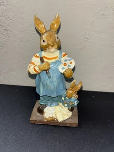 Vtg Artist Rabbit & Girl Figurine K's Collection Easter Bunny - Picture 1 of 5