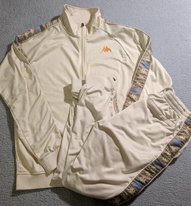 Kappa Men`s Beige Full Zip Long Sleeve Track Jacket and Track Pants Set Size XL - Picture 1 of 22