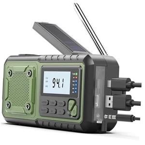 Crank Emergency Radio 5000mAh, Weather Radio, Solar Radios Battery Operated, - Picture 1 of 7