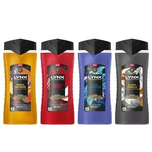 Mix Of 4 Lynx Shower Gel | Blue Lavender Cherry Spritz | Vanilla | Peach - Picture 1 of 2